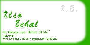 klio behal business card